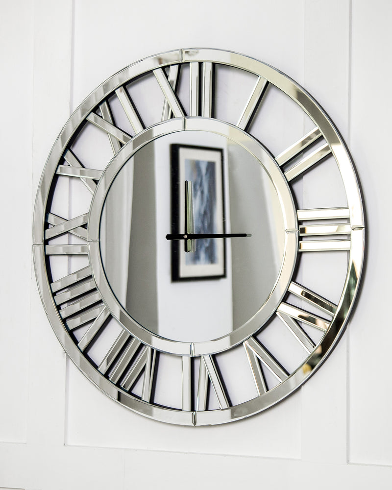 Oversize Wall Clock Living Room Decor, Extra Large Decorative Mirror Wall Clocks