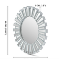 Silver Sunburst Decorative Round Wall Mirror