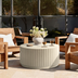 Modern Ribbed Round Concrete Coffee Table