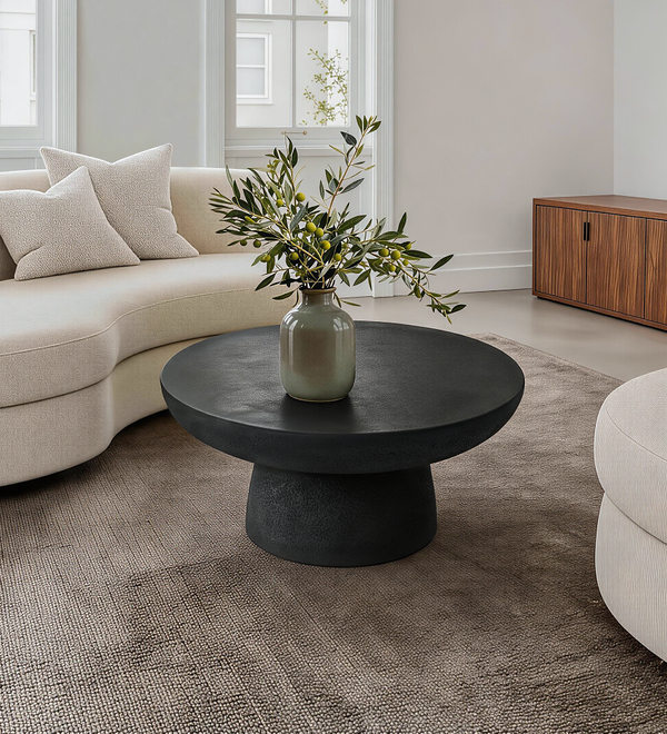 Black Round Coffee Tables Accent Center Table