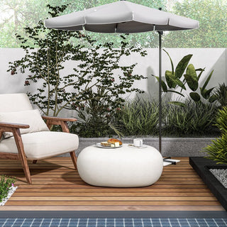 Modern Concrete Coffee Table for Outdoor Patio, Durable Weatherproof Accent Table, Minimalist Cement Side Table for Garden & Balcony