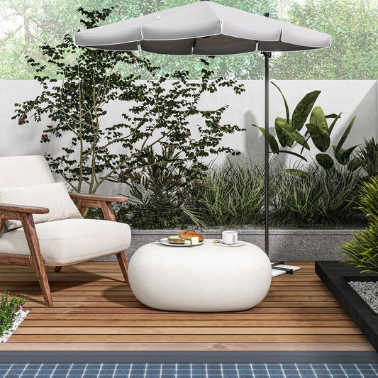 Modern Concrete Coffee Table for Outdoor Patio, Durable Weatherproof Accent Table, Minimalist Cement Side Table for Garden & Balcony