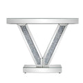 Modern Console Table with V-Shaped Base Sparkling Diamond Accents