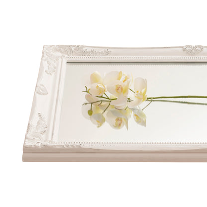 Antique White Ornate Wall Mirror