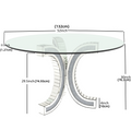 Mirror Glass Pedestal Dining Table with Tempered Glass Tabletop