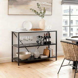 Modern Console Table with Marble-Inspired Top