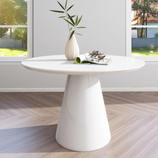 White Modern High Glossy Round Dining Table