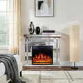 Electric Fireplace with Glass Mantel Surround, Crushed Diamonds inlay