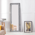 Rectangle Glass Mirror Accent Diamond Full Length Floor Mirror
