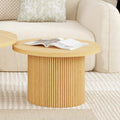 Pedestal Wood Round Coffee Table with Solid Wood Circle Pedestal Table