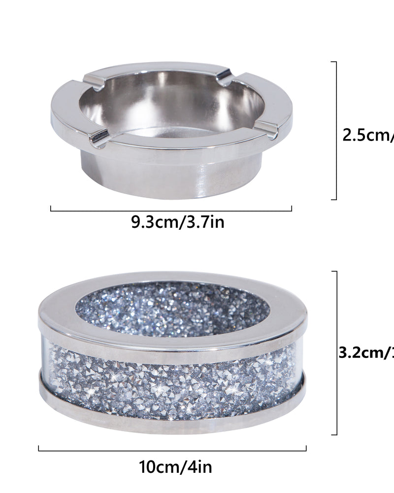 Ashtray for Cigarettes, Cool Glass Ashtray, Cute Home Ashtrays for Weed Crushed Diamond Home Decor