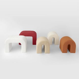 Accent Upholstered Ottoman, N Shaped