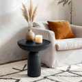 Black Round Side Table End Table