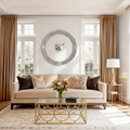 Foldable-Frame Round Wall Clock Adorned with Crystals