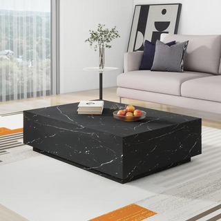 Faux Marble Solid Block Rectangular Coffee Table  47.24" X 29.52" X 13.77"