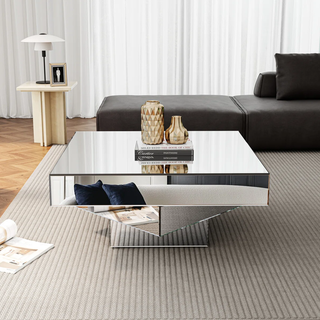 39.4in Mirrored Coffee Table