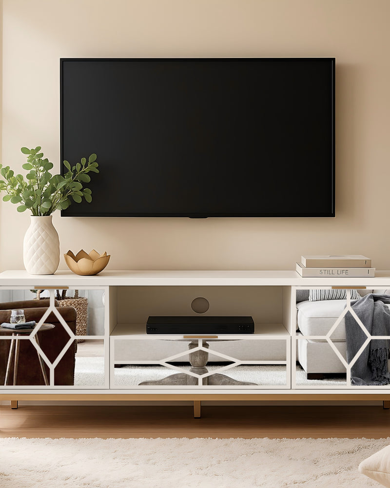 SHYFOY  Modern Wood TV Stand Media Console