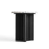 Modern Fluted Round Side Table with White Marble-look Top