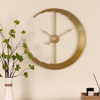Gold Wall Clock 24 Inch Vintage Metal Wall Clock, Large Clock Home Decor, Gold Brass Wall Clock for Living Room