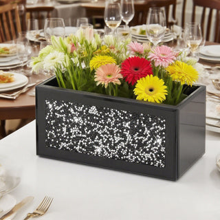 Black Makeup Brush Holder Organizer, 3 Slots Glass Cosmetic Brushes Storage Holder