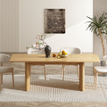 Beige  Modern Rectangular Extendable Dining Table