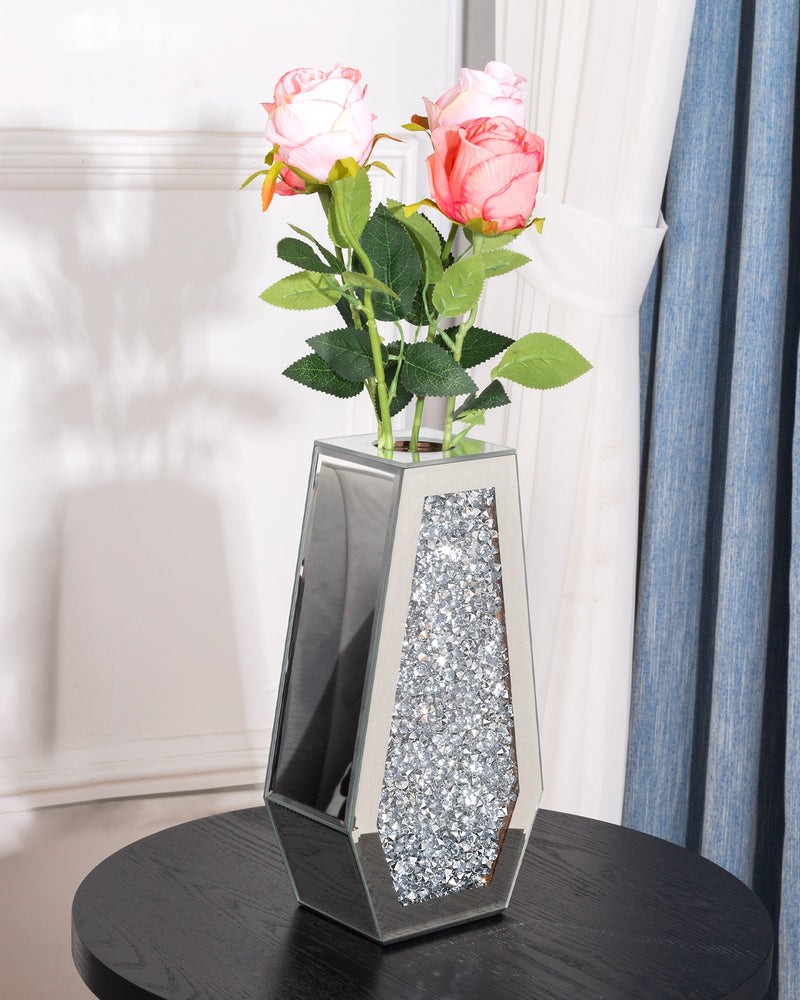 Flower Vase Crushed Diamond Vases for Decor Silver Mirror Vases for Centerpieces