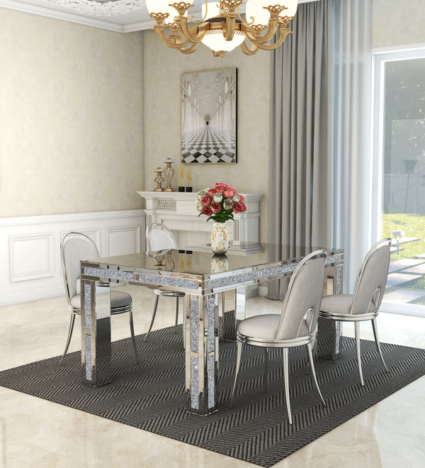Rectangular Dining Table with Crushed Diamond