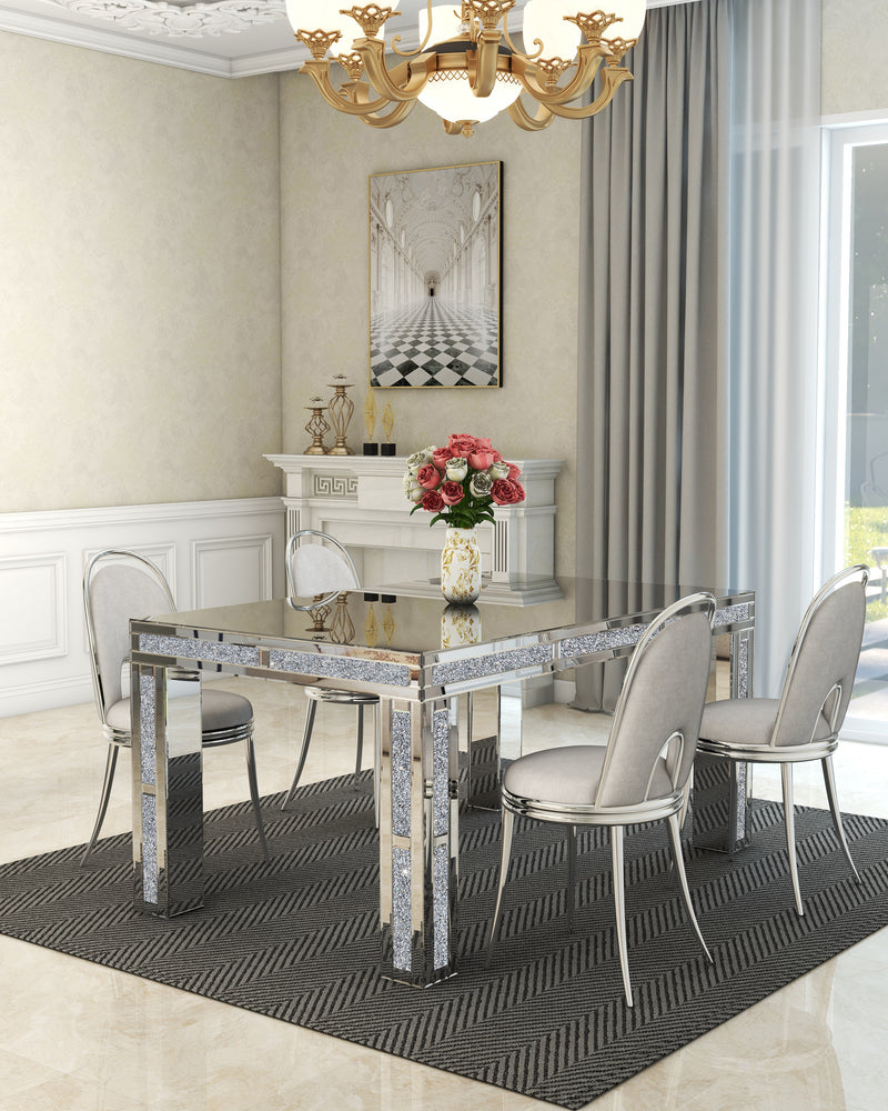 Rectangular Dining Table with Crushed Diamond