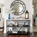 Modern Console Table with Marble-Inspired Top