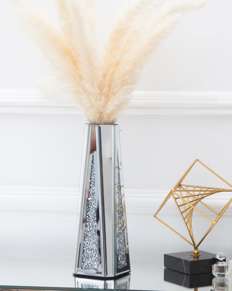SHYFOY Flower Vase Crushed Diamond Mirrored Vases for Home Decor