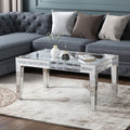 SHYFOY Coffee Table Mirrored with Crystals Inlay, Modern Contemporary  Coffee Table