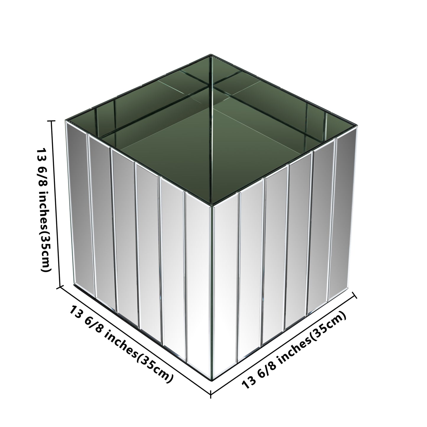 13.78" Handmade Planter Box Mirrored Glass Decor