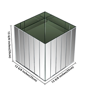13.78" Handmade Planter Box Mirrored Glass Decor