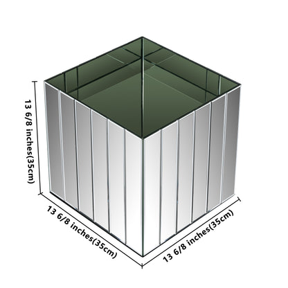 13.78" Handmade Planter Box Mirrored Glass Decor