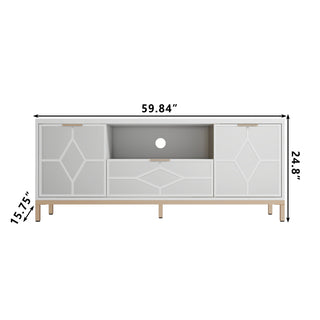 SHYFOY 60 In Modern Wood TV Stand Media Console