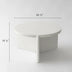 Modern Round White Coffee Table with Textured Finish Center Table