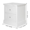 2-Drawer Nightstand with Faux Marble Top