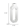 Mirrored Hollow Floor Vase , Large Silver Glass Floor Vase Modern Luxury Decorative Vases