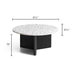 Modern Round Coffee Table with Ribbed Black Base – Minimalist Living Room Accent