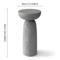 Grey Travertine Stone Finish End Table Accent Side Table