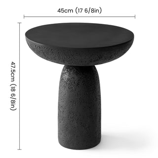 Black Round Side Table End Table