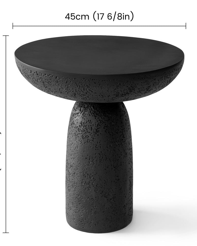 Black Round Side Table End Table