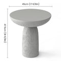 18'' Tall Round Gray Pedestal Side Table, Modern Hourglass End Table with Stone Texture