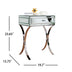 Mirrored Bedside Table with Stainless Steel,Silver Single Drawer Mirrored Night Table