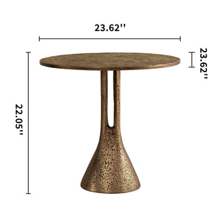 Antique Brass Round End Table 23.62" W x 23.62" D x 22.05" H