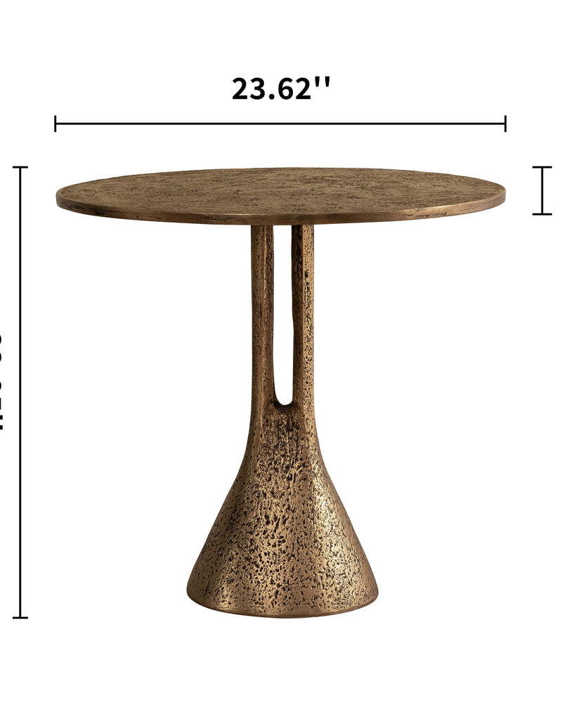 Antique Brass Round End Table