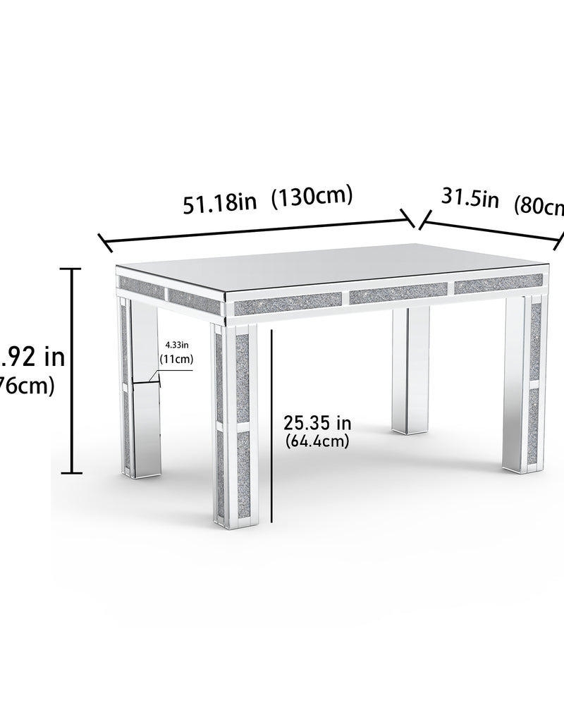 Rectangular Dining Table with Crushed Diamond