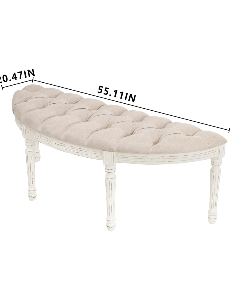 Linen Upholstered Bench
