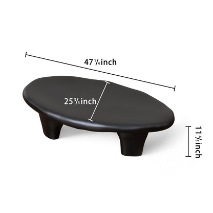 Black 47" Iregular Cloud Shaped Fiberglass Low Profile Coffee Table