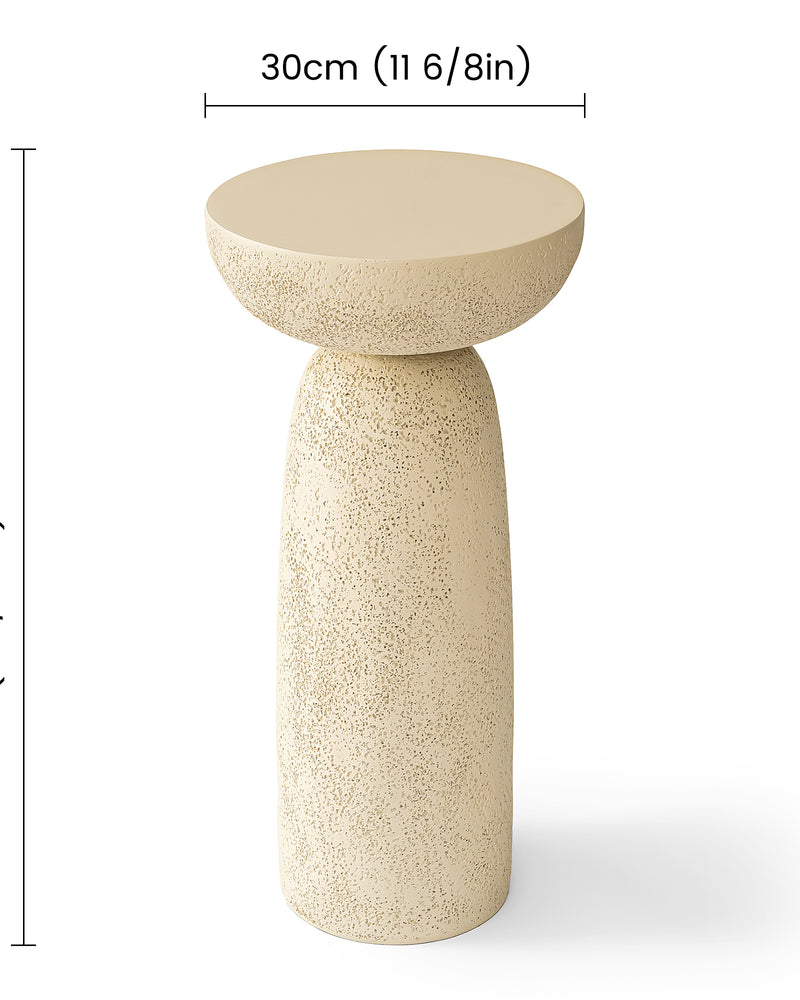 Travertine Stone Finish End Table Accent Side Table